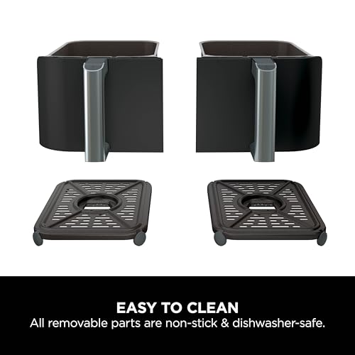 Ninja Foodi Dual Zone Digital Air Fryer, 2 Drawers, 7.6L, 4-in-1, Uses No Oil, Air Fry, Max Crisp, Roast, Reheat