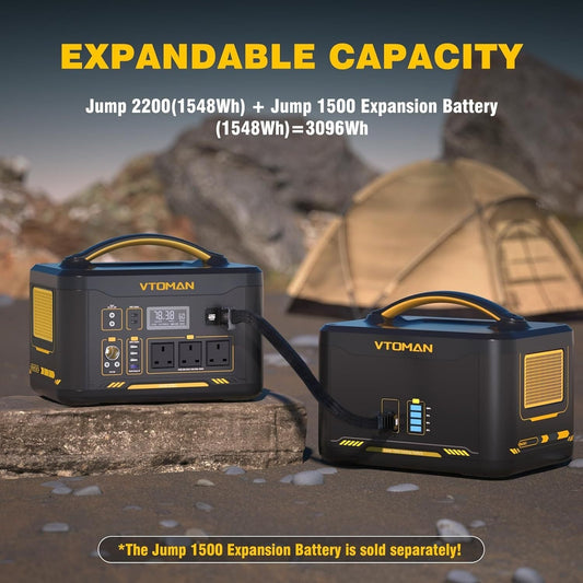 VTOMAN JUMP2200 Portable Power Station 2200W/1548Wh Solar Power Generator Trip